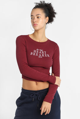 In My Heart Breaker Era Embroidered Long Sleeve Baby Tee