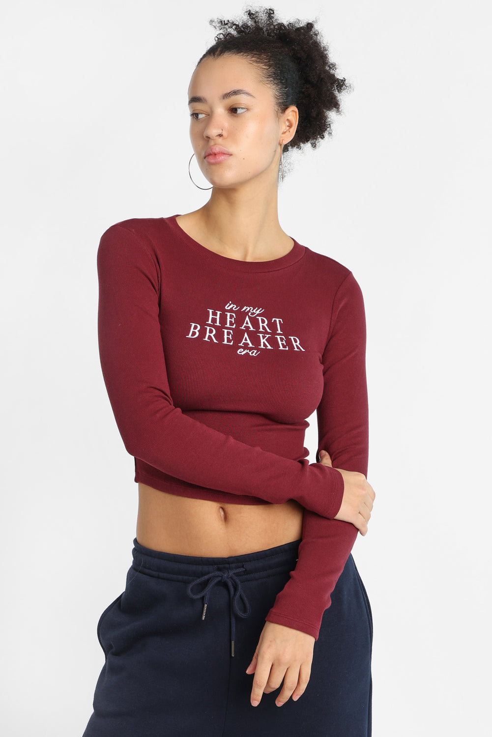 In My Heart Breaker Era Embroidered Long Sleeve Baby Tee In My Heart Breaker Era Embroidered Long Sleeve Baby Tee