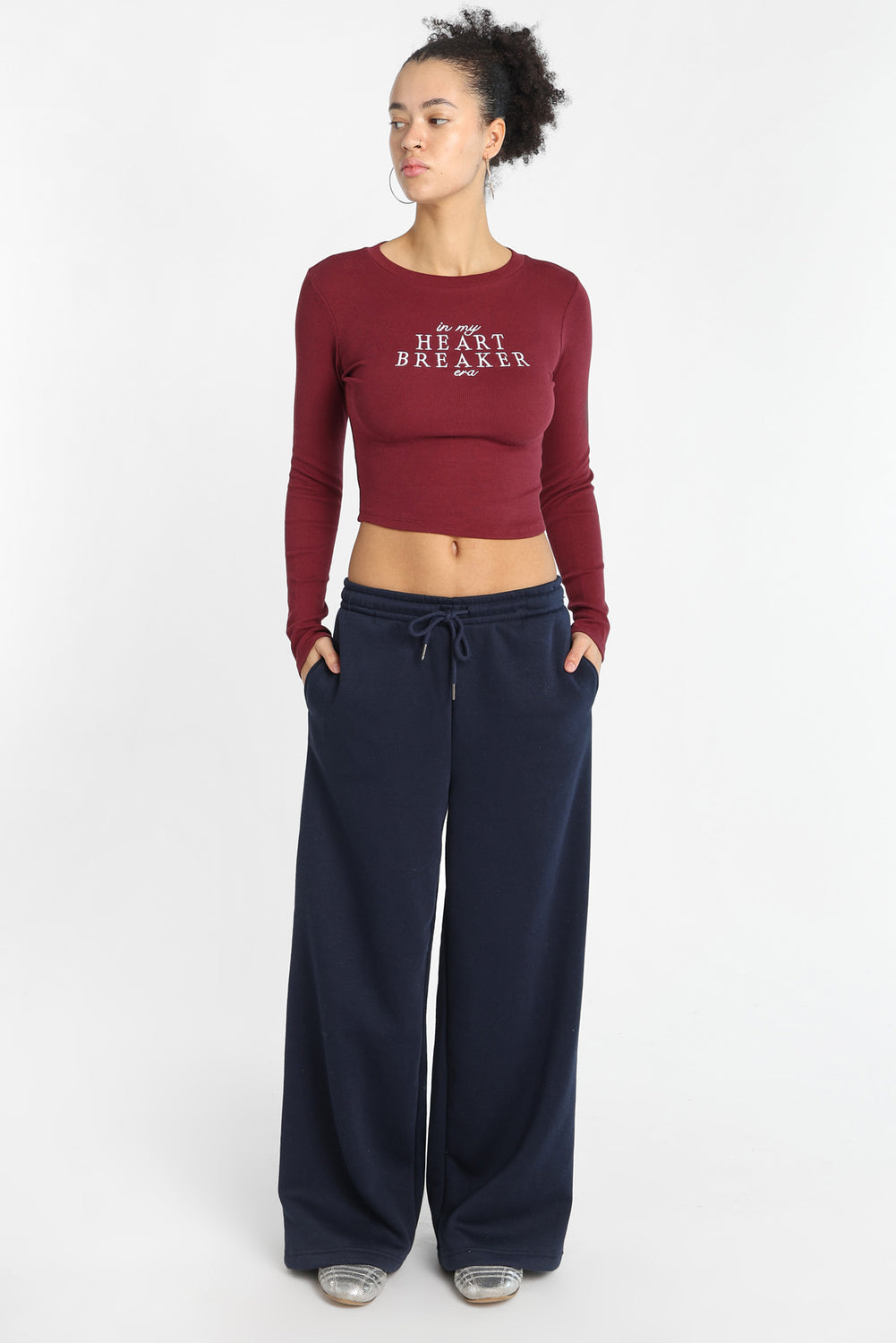 In My Heart Breaker Era Embroidered Long Sleeve Baby Tee In My Heart Breaker Era Embroidered Long Sleeve Baby Tee