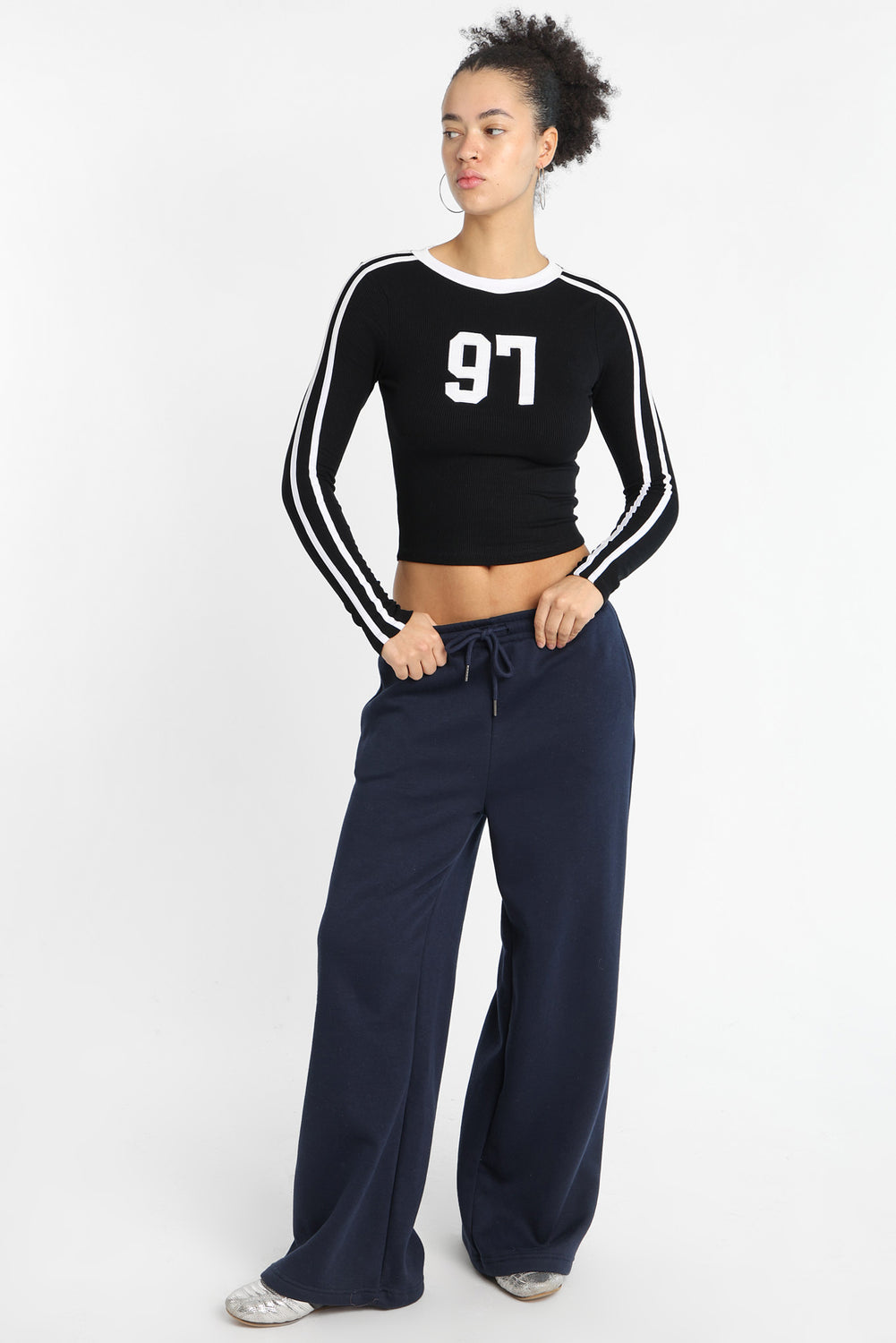 97 Embroidered Long Sleeve Baby Tee 97 Embroidered Long Sleeve Baby Tee