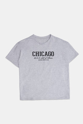 T-shirt coupe décontractée imprimé Chicago