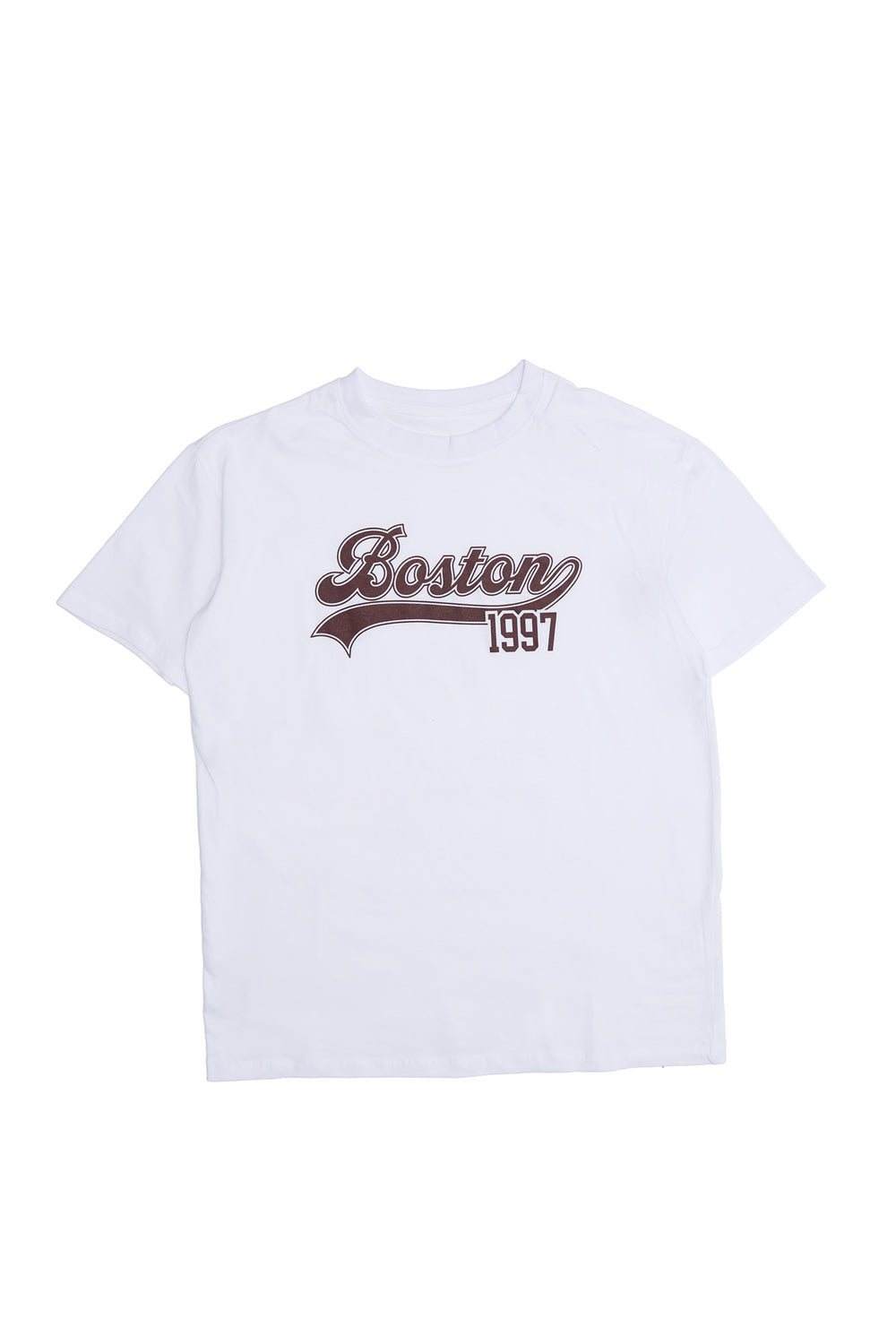 T-shirt coupe décontractée imprimé Boston 1997 Blanc