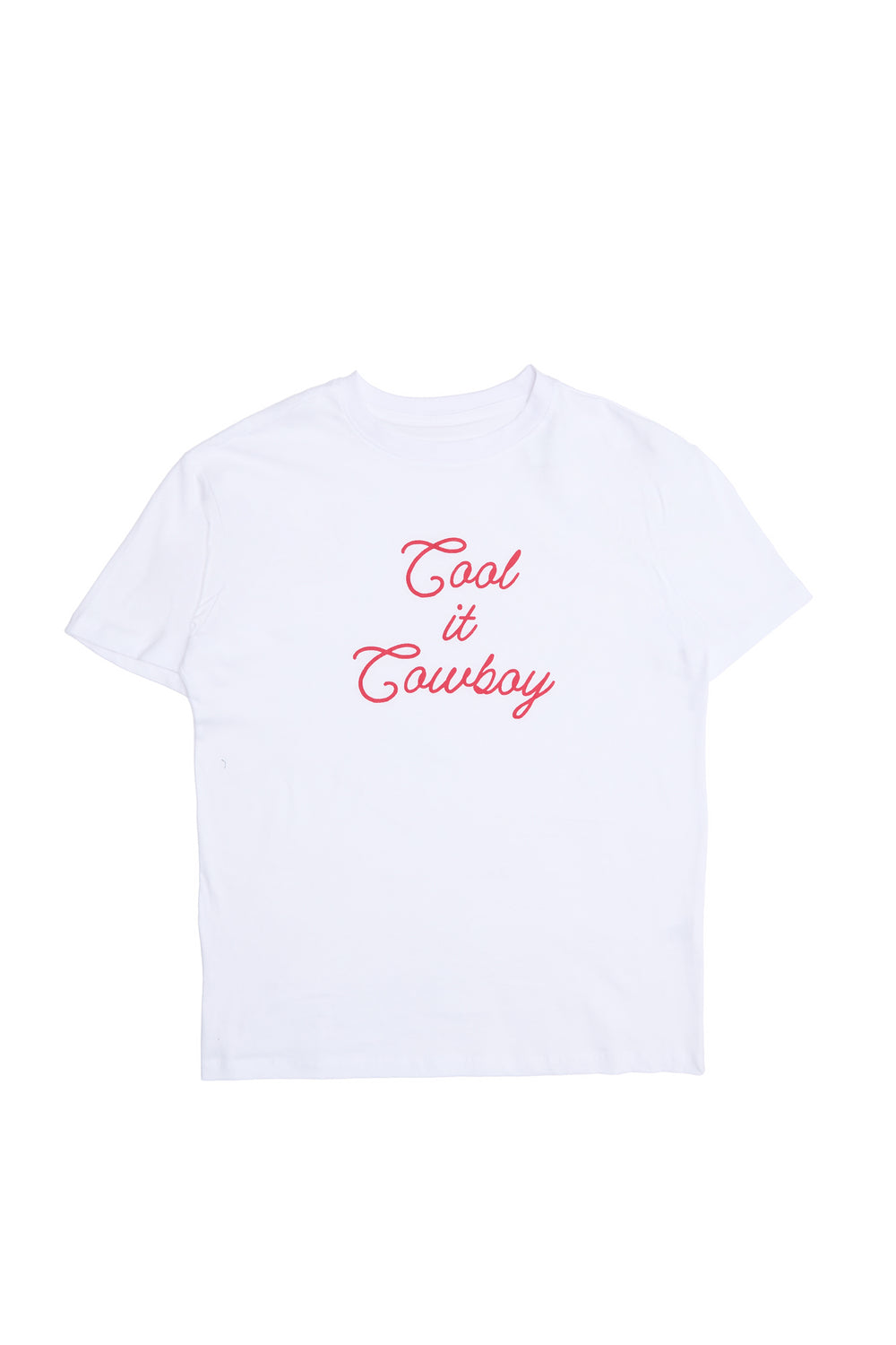 T-shirt coupe boyfriend imprimé Cool It Cowboy Blanc