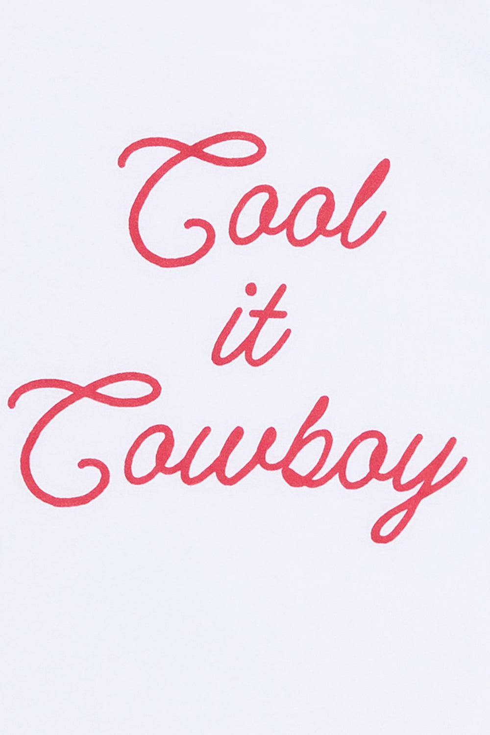 T-shirt coupe boyfriend imprimé Cool It Cowboy Blanc