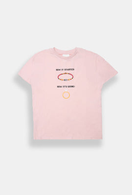 Taylor Swift Friendship Bracelet Graphic Boyfriend Tee