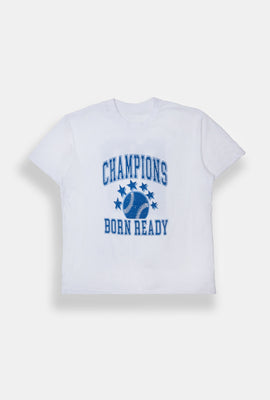 T-shirt coupe boyfriend imprimé Born Ready Champions