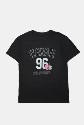 T-shirt coupe boyfriend imprimé Hawaii Athletic Dept.