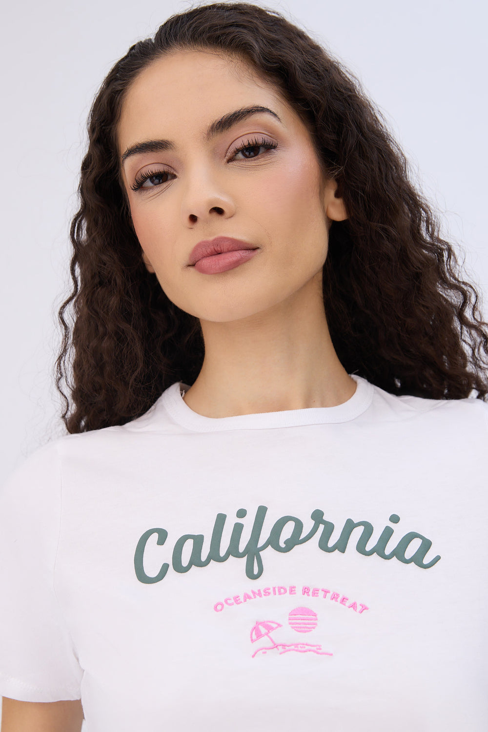 California Oceanside Retreat Graphic Baby Tee California Oceanside Retreat Graphic Baby Tee