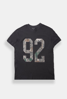 T-shirt boyfriend 92 camouflage arbres brodé