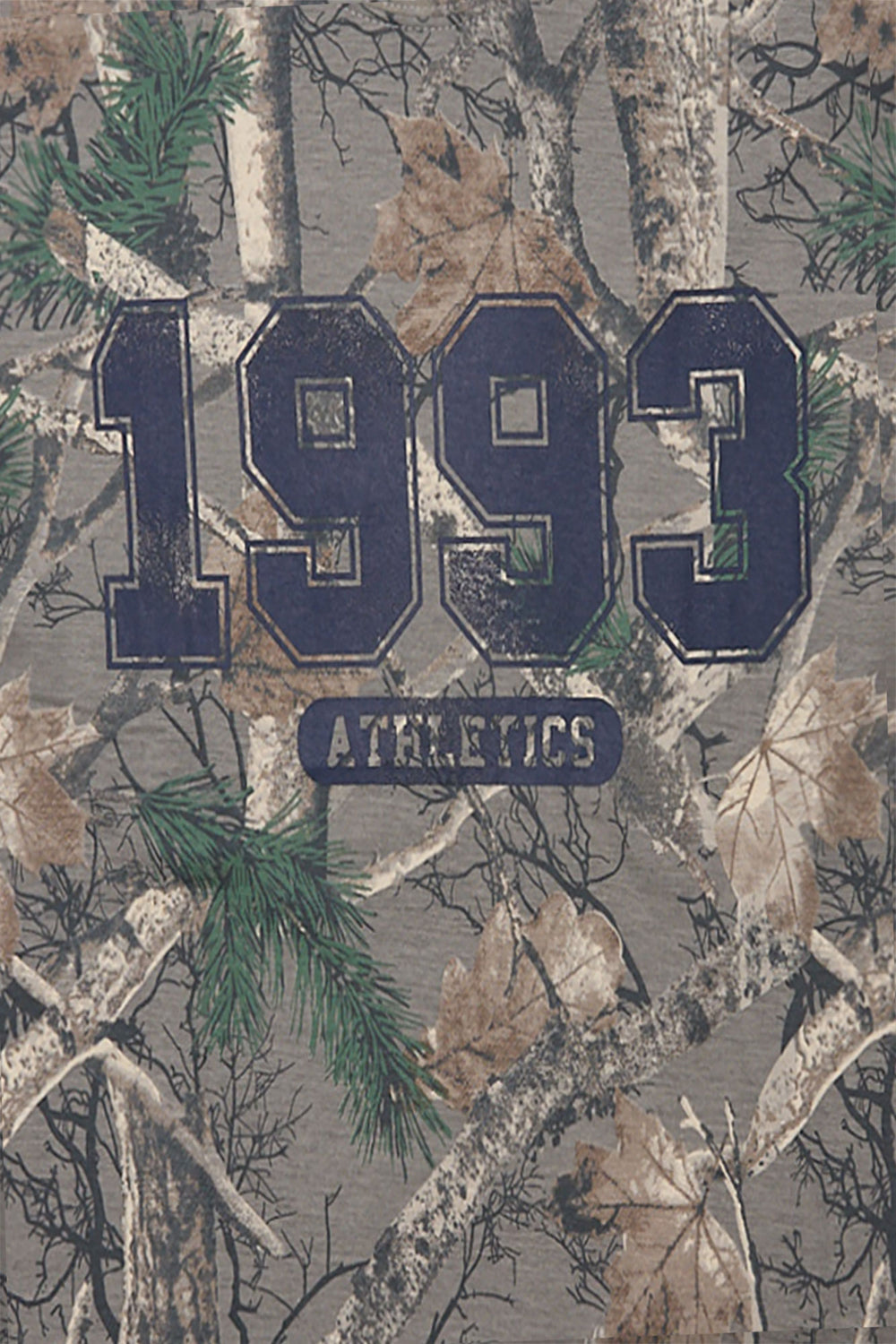 1993 Athletics Tree Camouflage Graphic Boyfriend Tee 1993 Athletics Tree Camouflage Graphic Boyfriend Tee