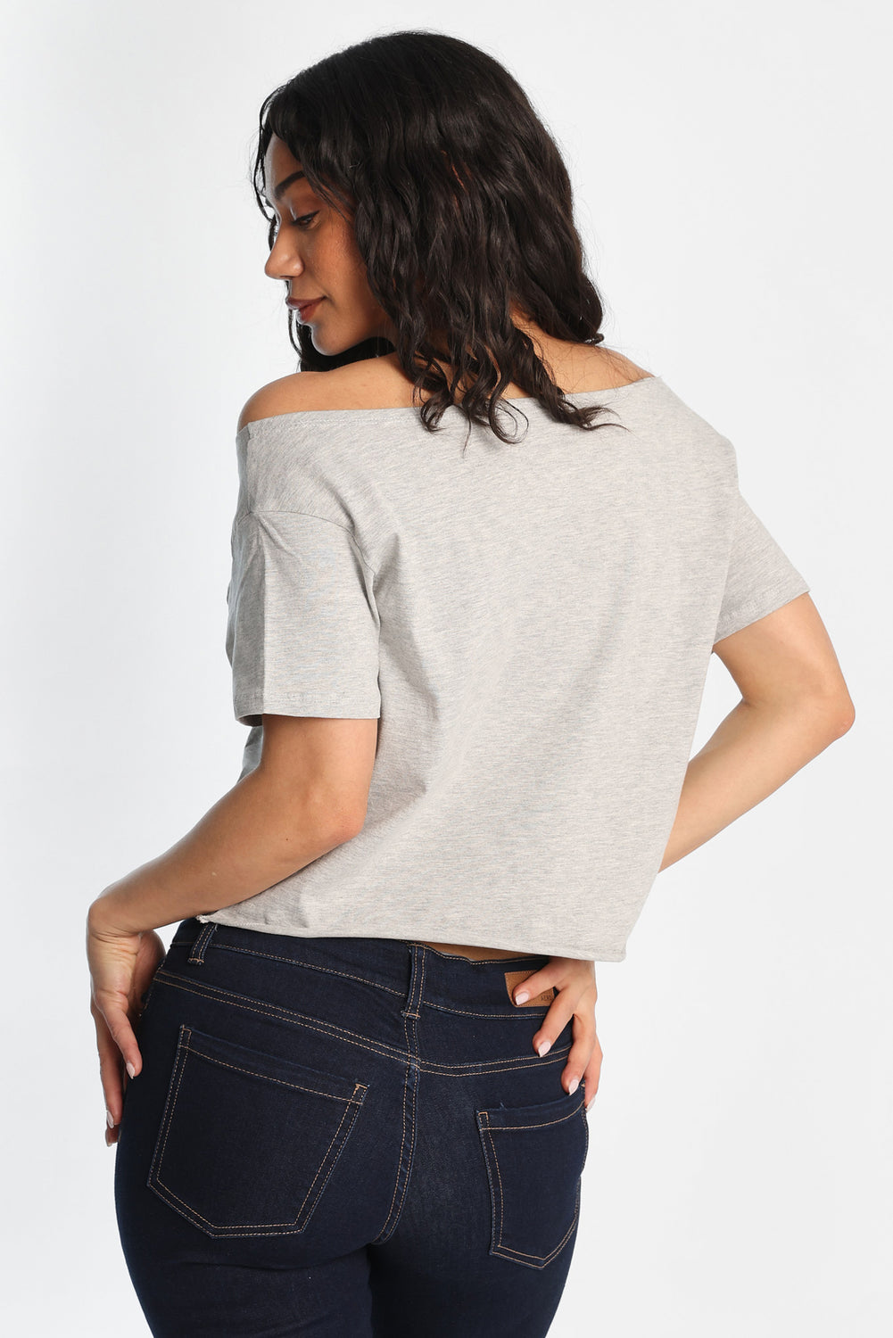 New York Off-Shoulder Short Sleeve Tee New York Off-Shoulder Short Sleeve Tee