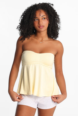 Haut babydoll en tricot pointelle