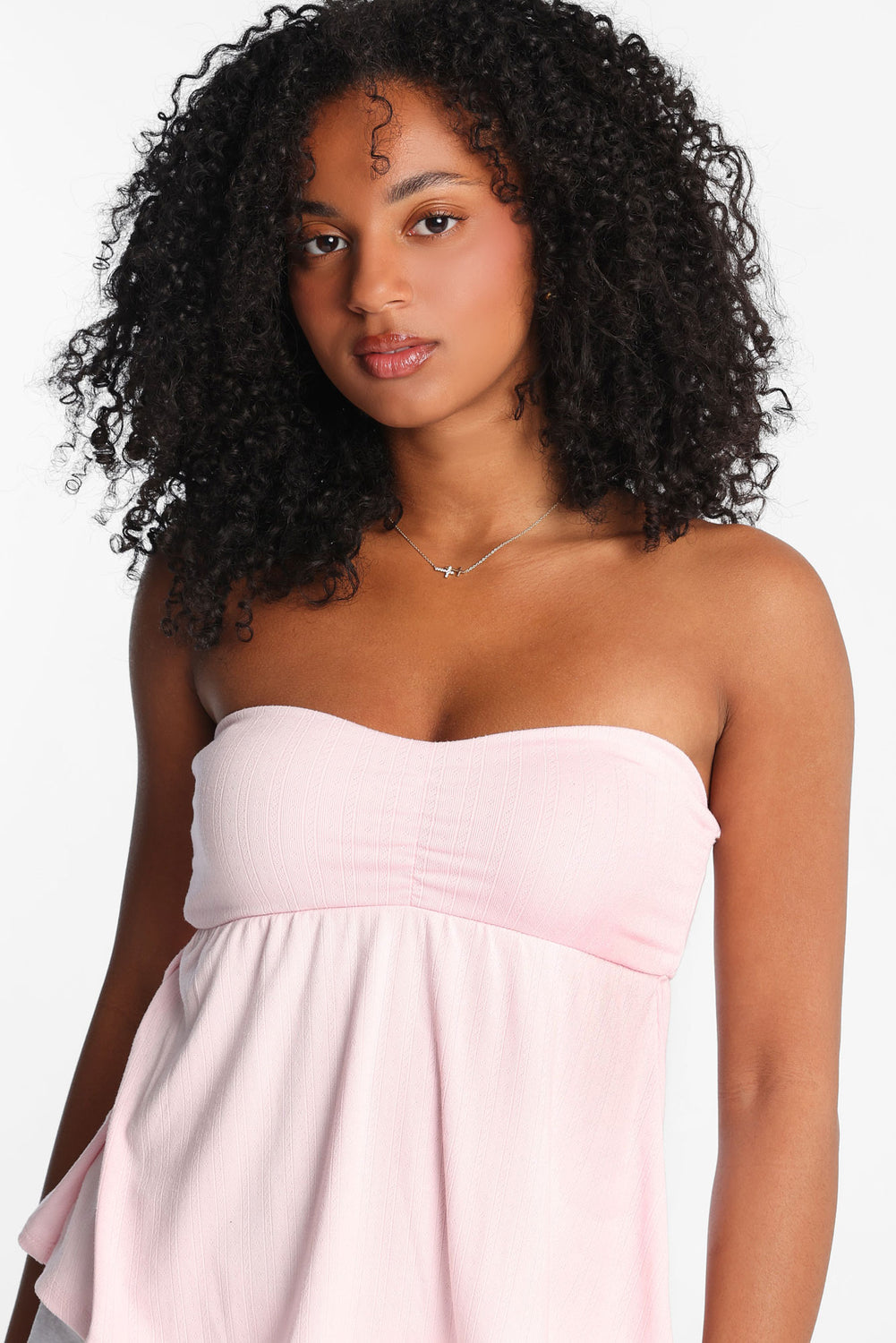 Haut babydoll en tricot pointelle Haut babydoll en tricot pointelle