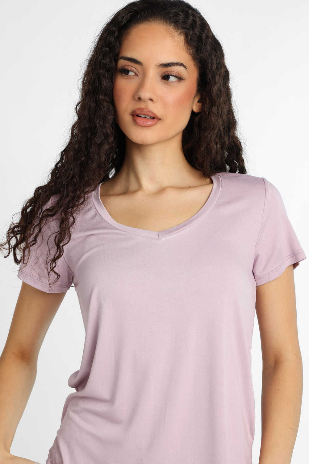 T-shirt décontracté à col en V T-shirt décontracté à col en V