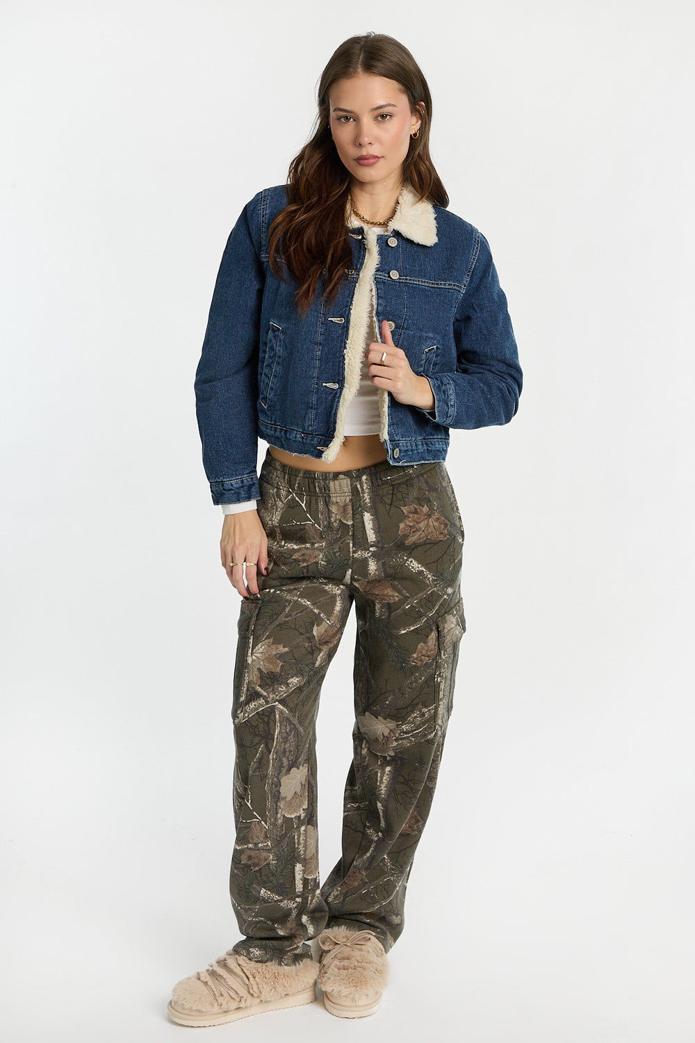 Sherpa-Lined Denim Jacket Sherpa-Lined Denim Jacket