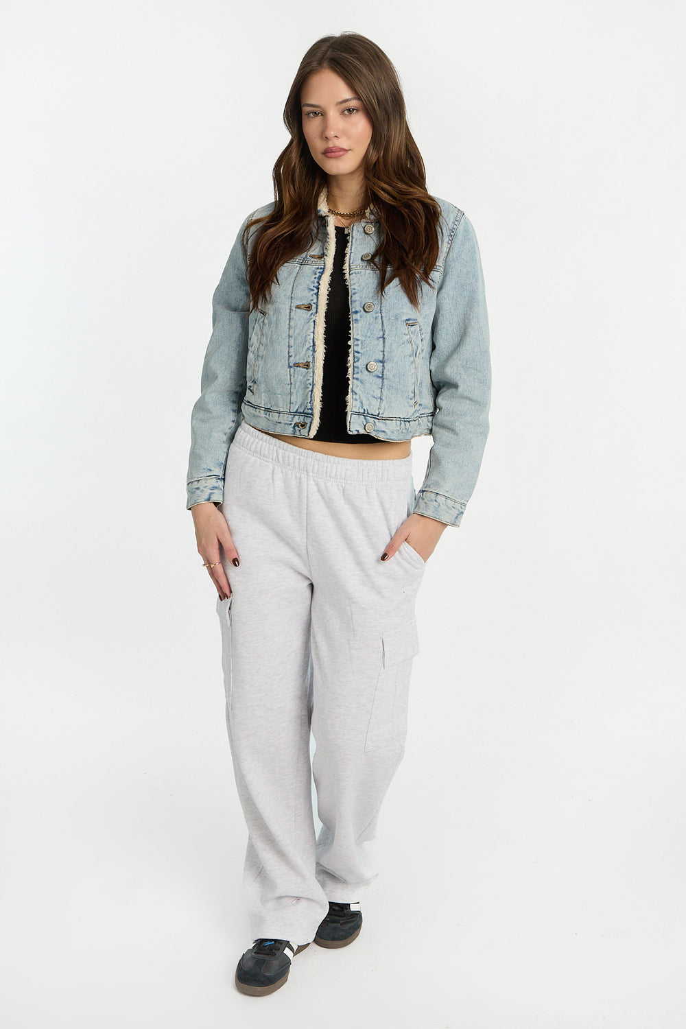 Veste en denim doublée sherpa Veste en denim doublée sherpa