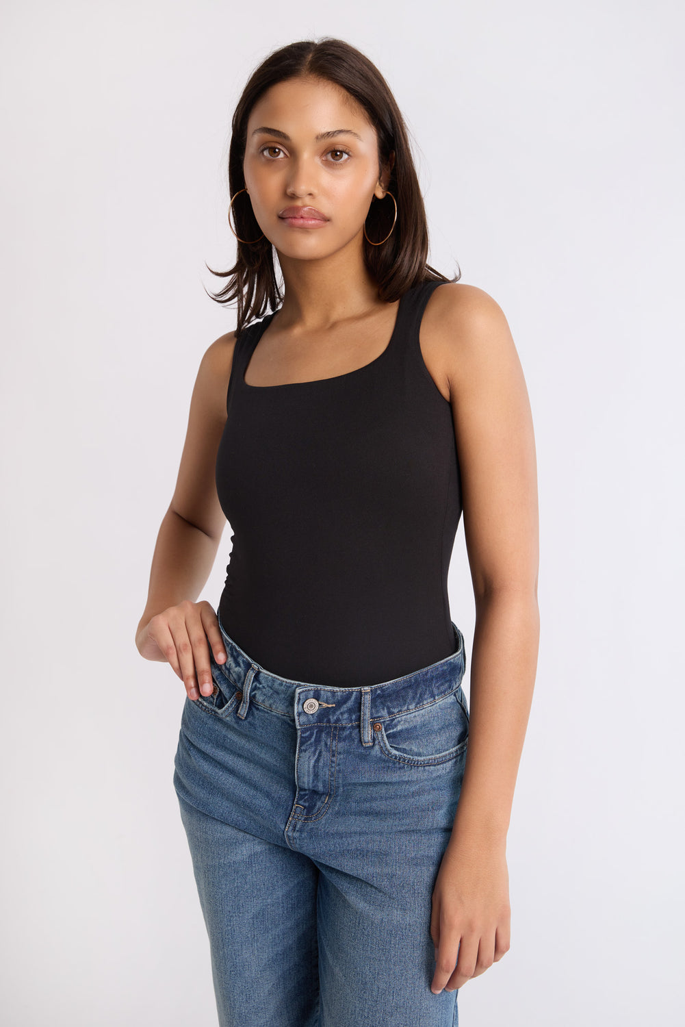 Square-Neck Open-Back Bodysuit Square-Neck Open-Back Bodysuit