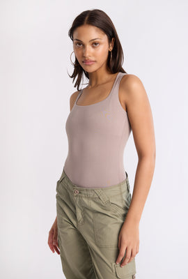 Square-Neck Open-Back Bodysuit
