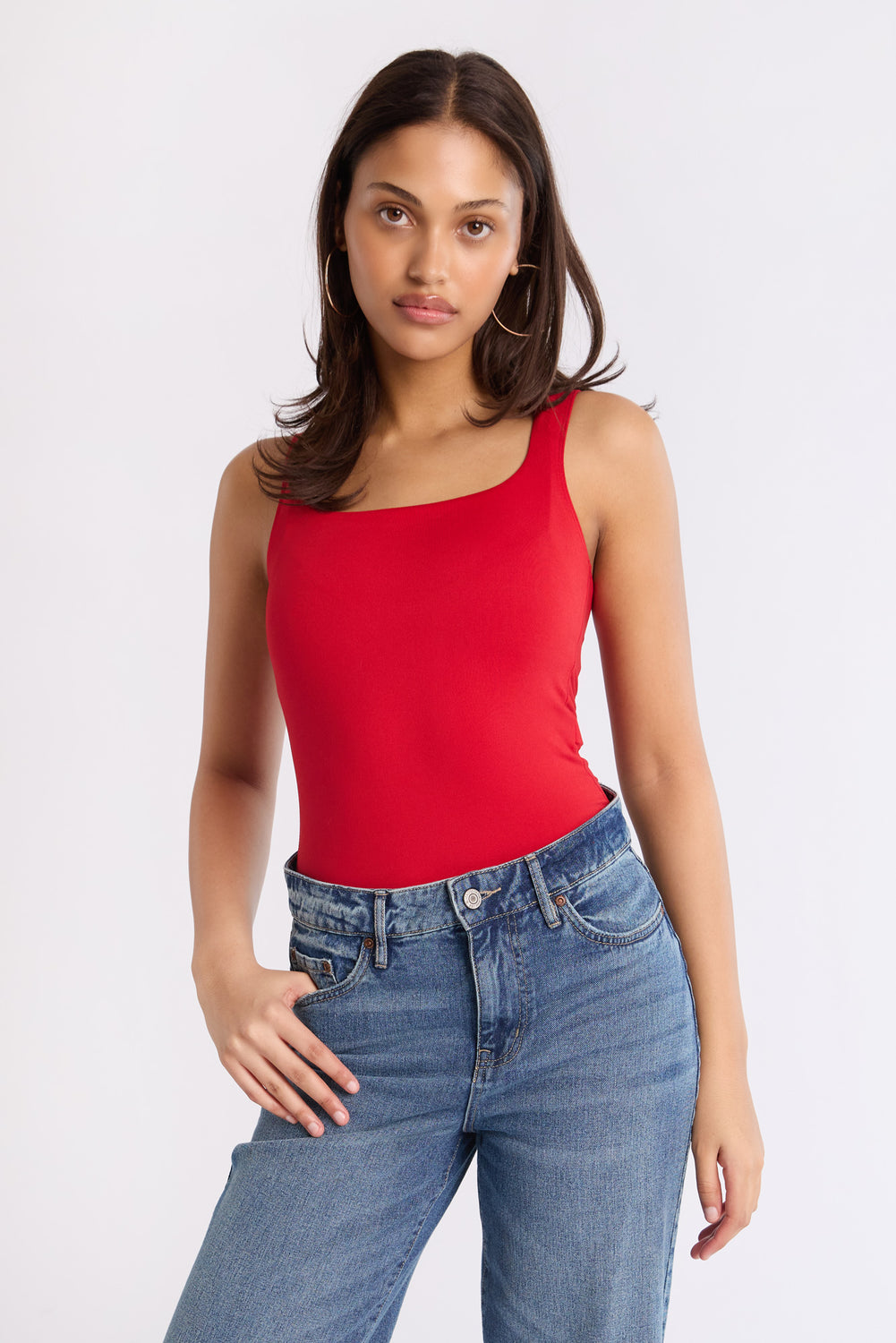 Square-Neck Open-Back Bodysuit Square-Neck Open-Back Bodysuit