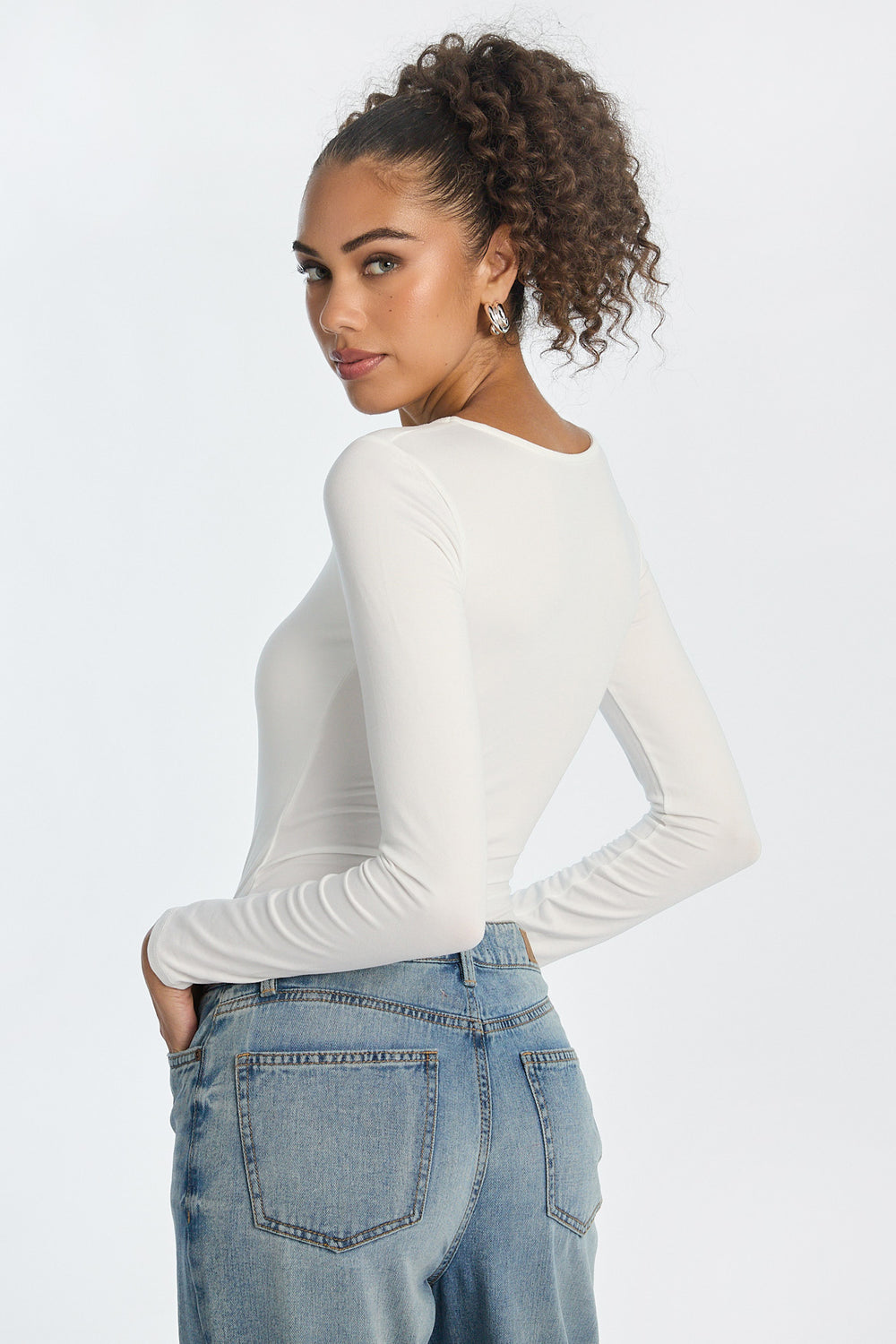 Super Soft Long Sleeve Square Neck Bodysuit Super Soft Long Sleeve Square Neck Bodysuit