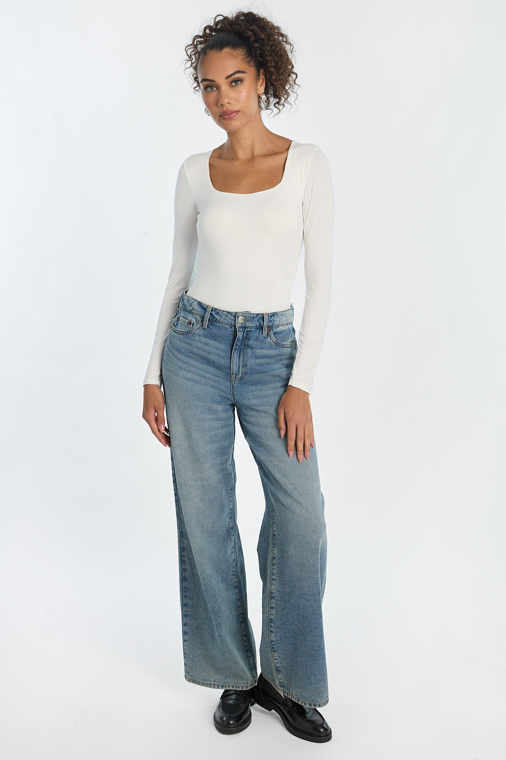 Super Soft Long Sleeve Square Neck Bodysuit Super Soft Long Sleeve Square Neck Bodysuit