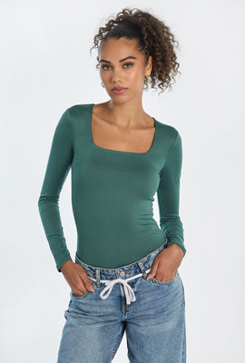 Super Soft Long Sleeve Square Neck Bodysuit