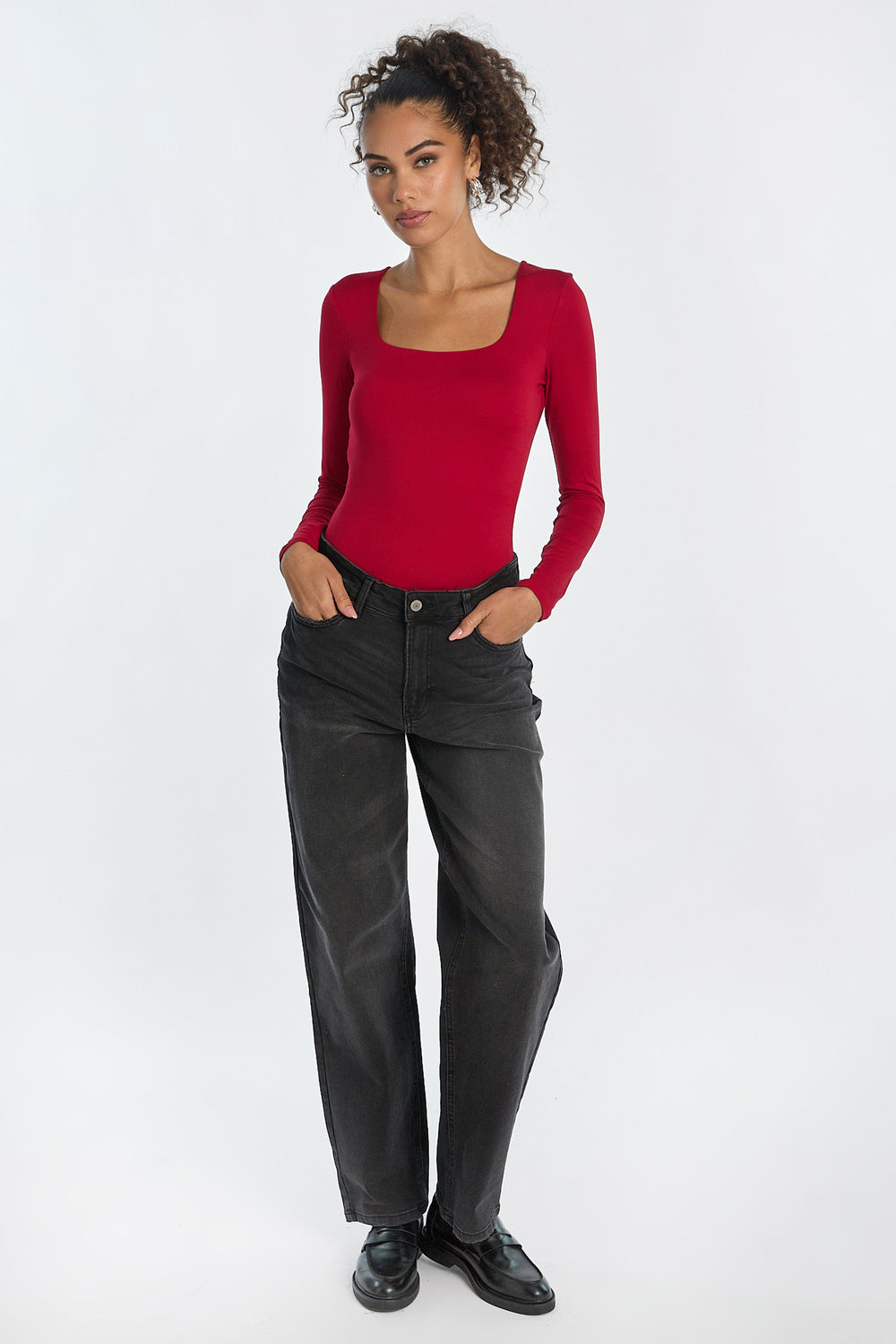 Super Soft Long Sleeve Square Neck Bodysuit Super Soft Long Sleeve Square Neck Bodysuit