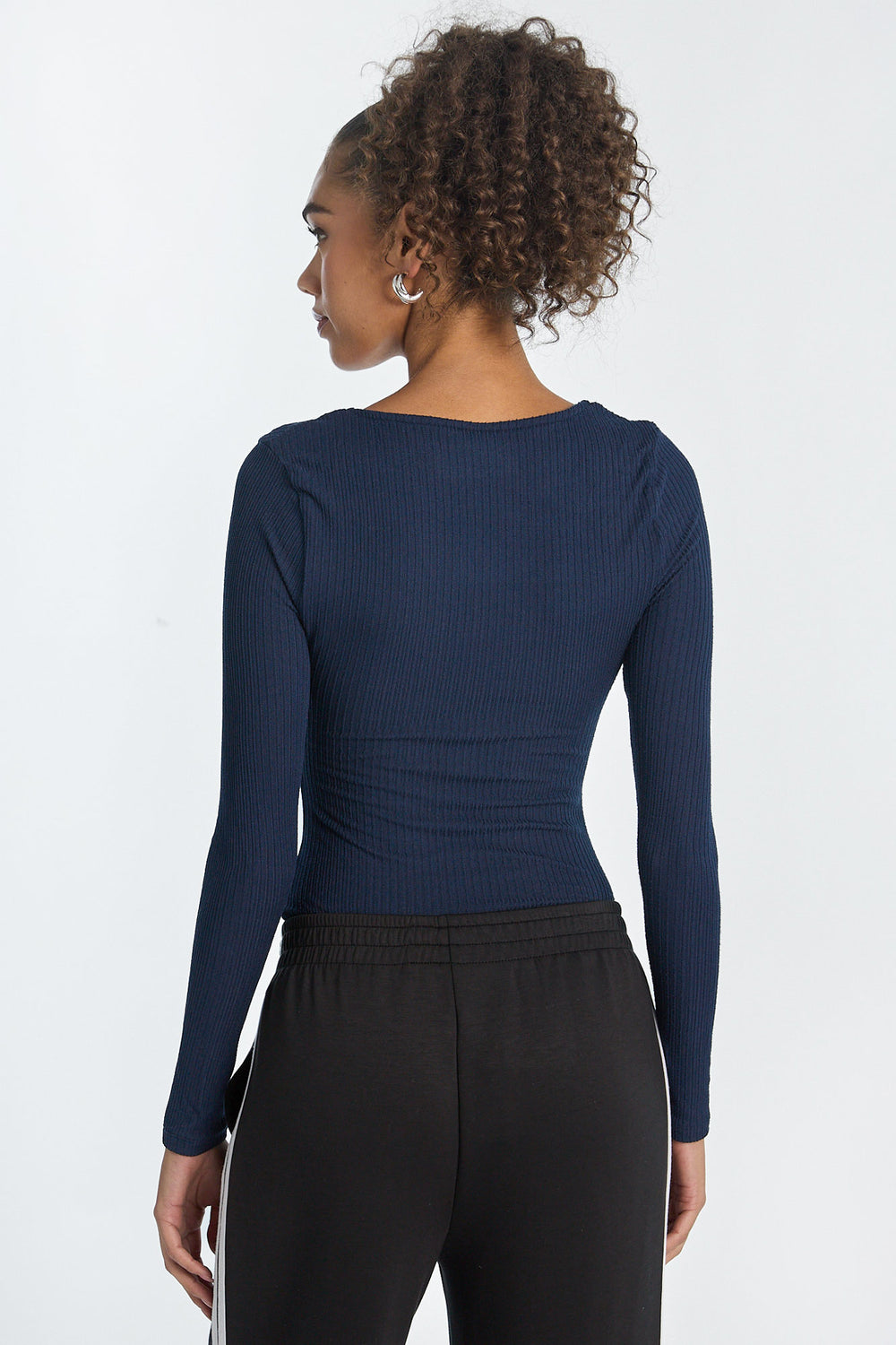 Ribbed Knit Long Sleeve V-Neck Bodysuit Ribbed Knit Long Sleeve V-Neck Bodysuit