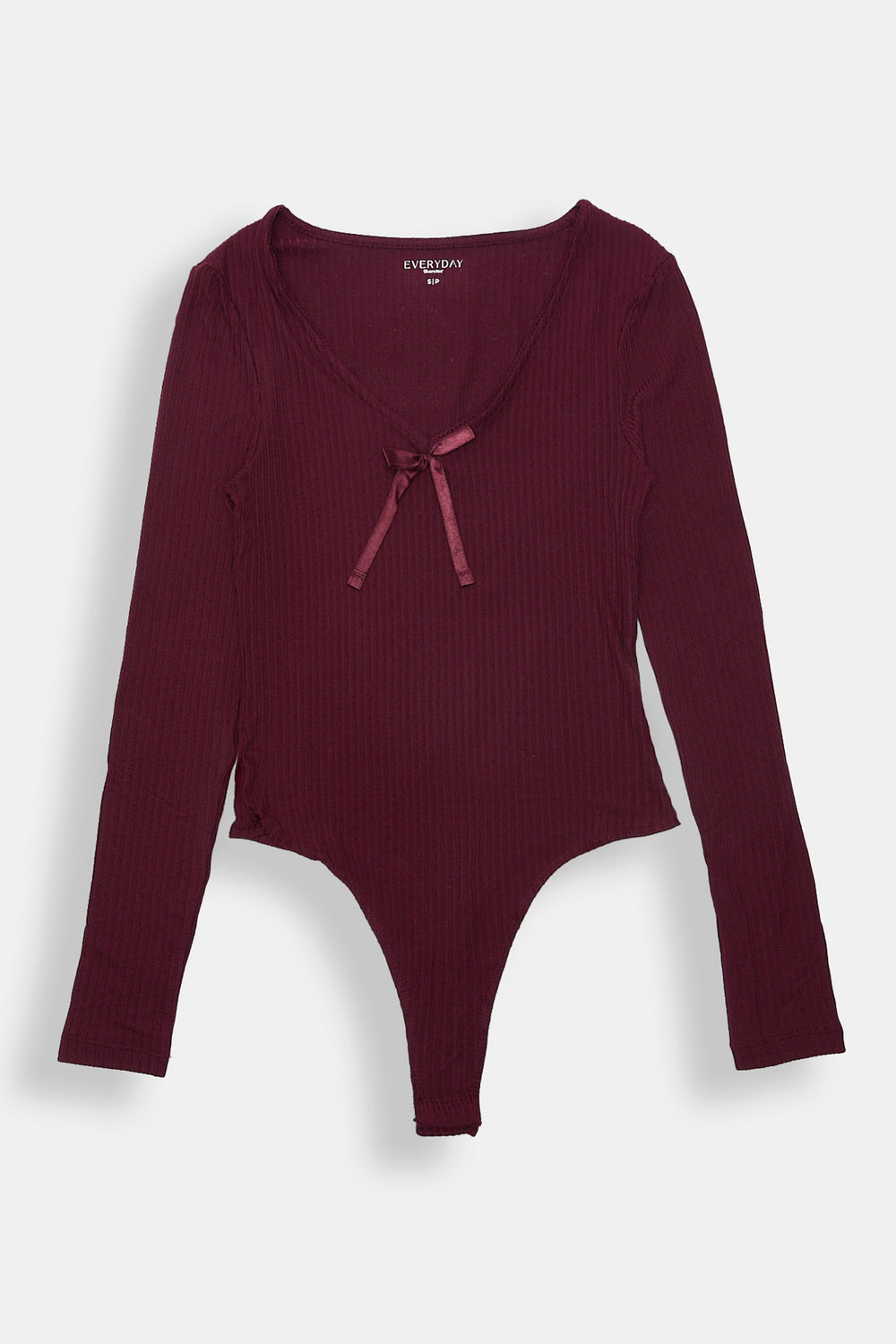Ribbed Knit Long Sleeve V-Neck Bodysuit Ribbed Knit Long Sleeve V-Neck Bodysuit