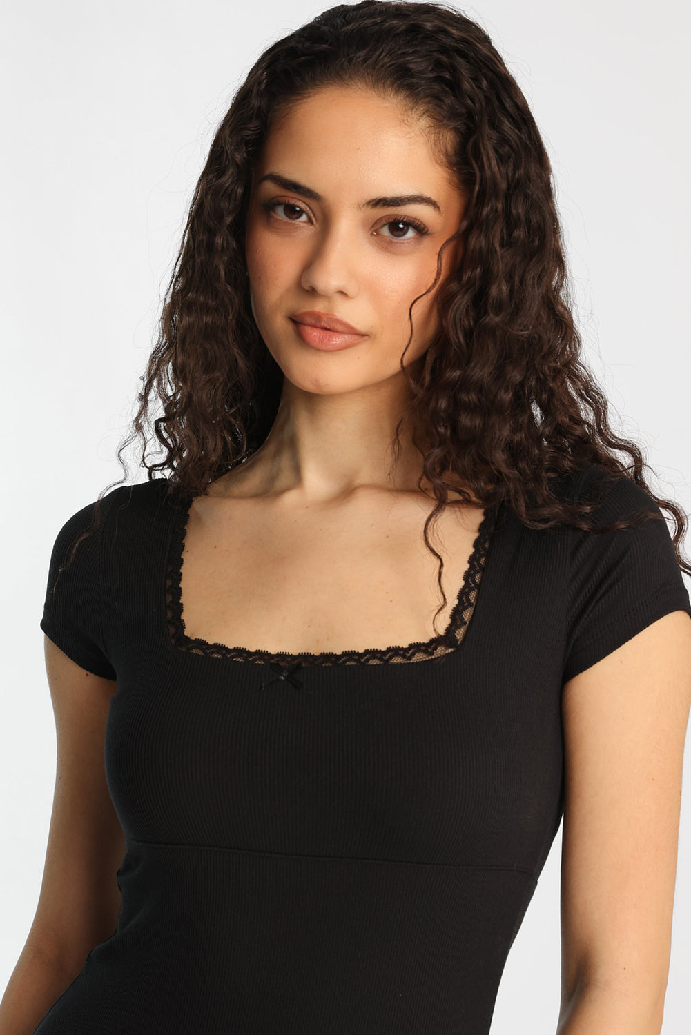 Super Soft Short Sleeve Square Neck Bodysuit Super Soft Short Sleeve Square Neck Bodysuit