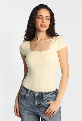 Super Soft Short Sleeve Square Neck Bodysuit