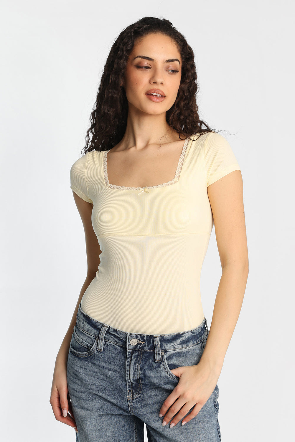 Super Soft Short Sleeve Square Neck Bodysuit Super Soft Short Sleeve Square Neck Bodysuit