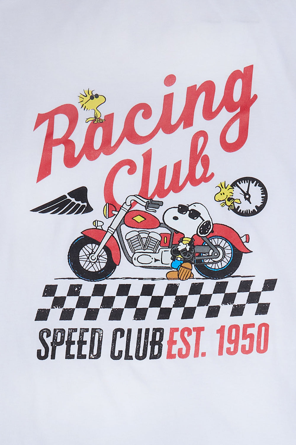 T-shirt coupe boyfriend imprimé Racing Club Snoopy T-shirt coupe boyfriend imprimé Racing Club Snoopy