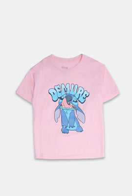 T-shirt coupe boyfriend imprimé Demure Stitch