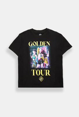 T-shirt coupe boyfriend imprimé K-pop Golden Tour