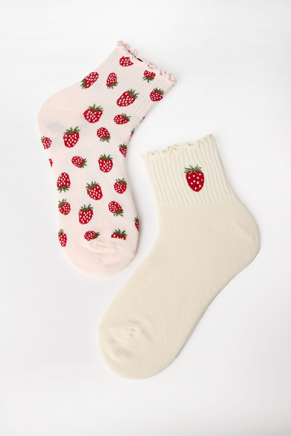 Embroidered Boyfriend Crew Socks 2-Pack Embroidered Boyfriend Crew Socks 2-Pack