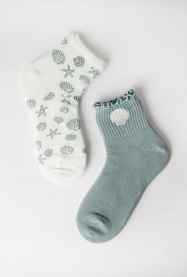 Chaussettes brodées paquet de 2