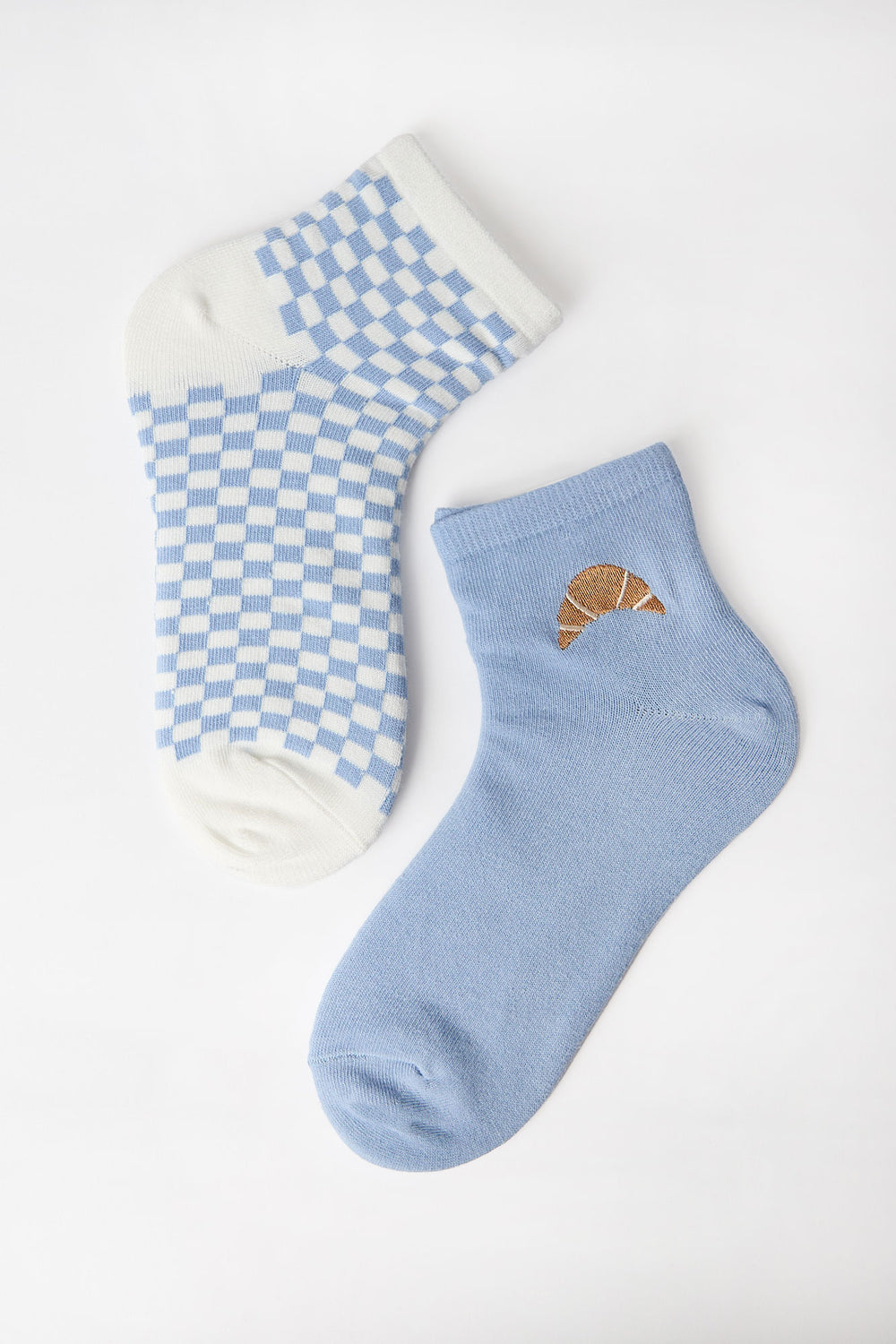 Embroidered Boyfriend Crew Socks 2-Pack Embroidered Boyfriend Crew Socks 2-Pack