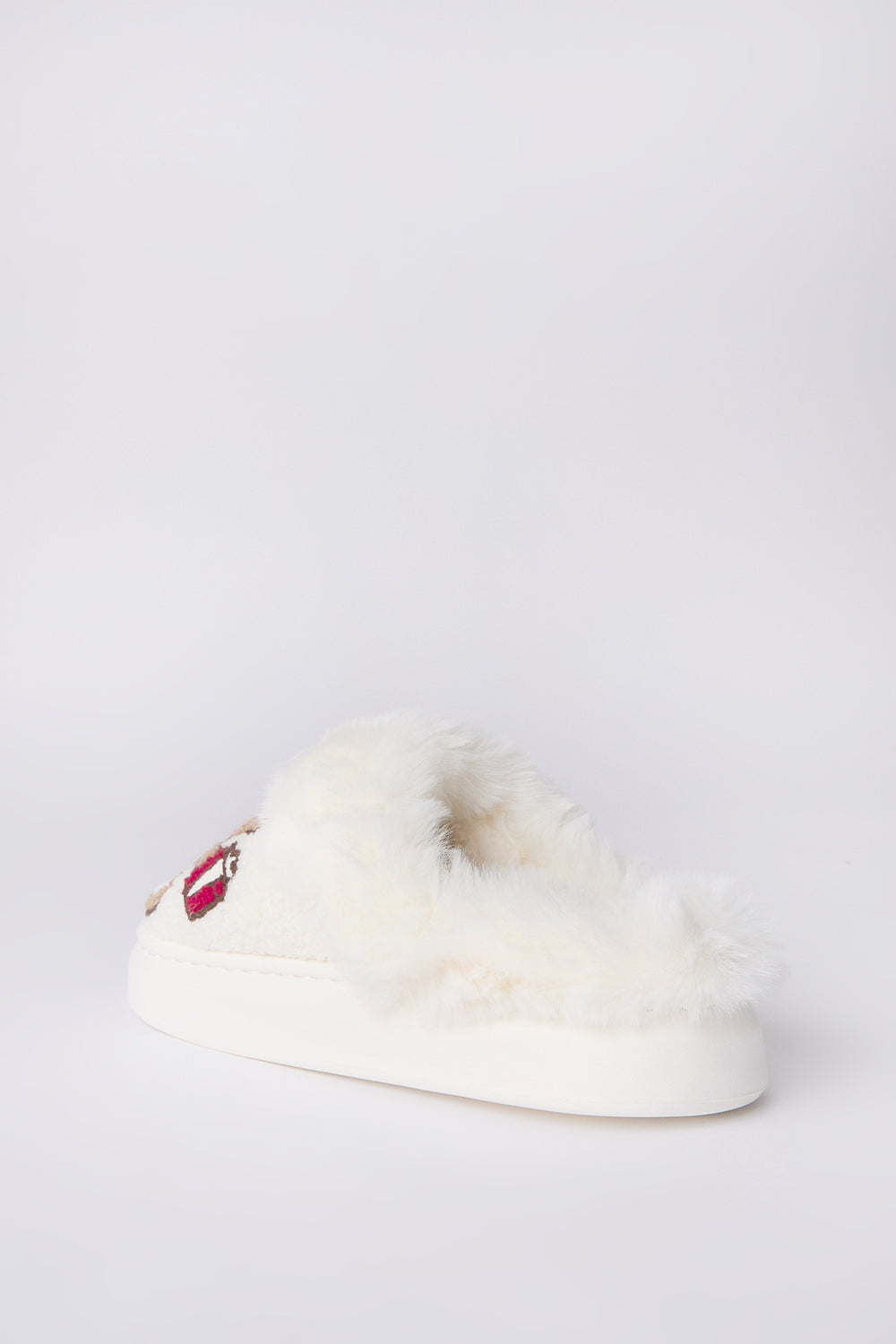 Pantoufles peluche en fausse laine d'agneau Pantoufles peluche en fausse laine d'agneau