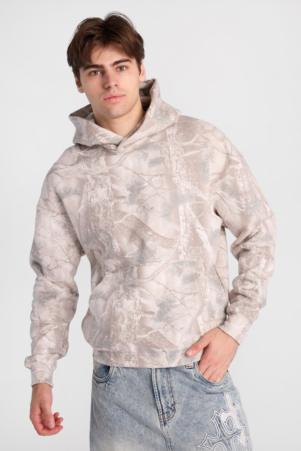 North Western Tree Camouflage Boxy Hoodie North Western Tree Camouflage Boxy Hoodie