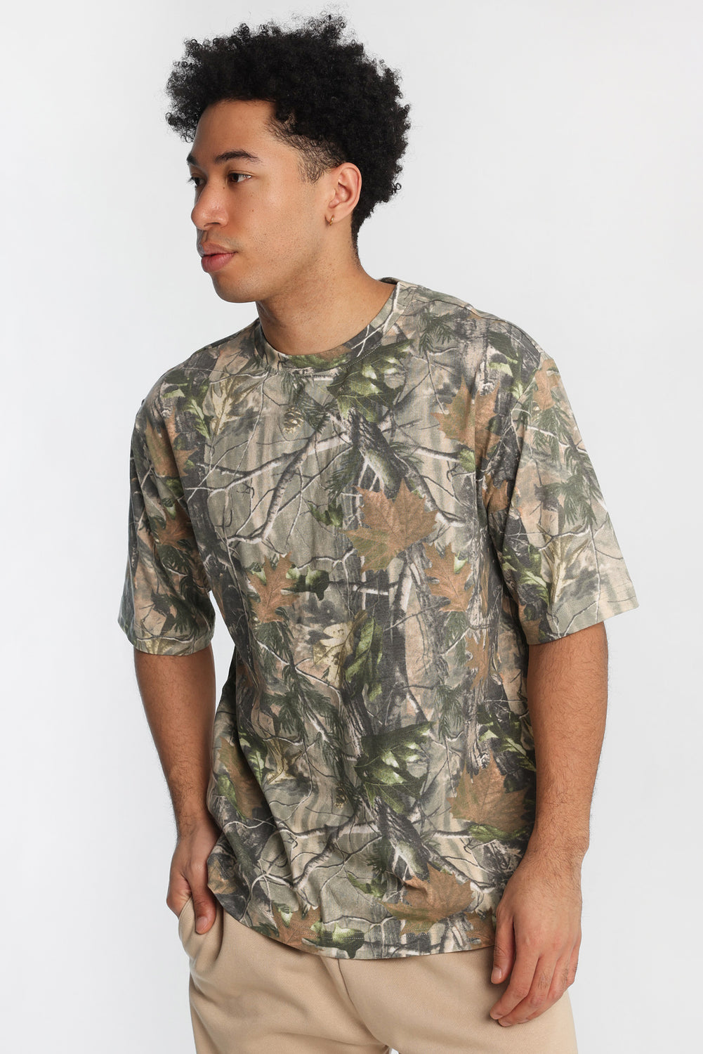 T-shirt surdimensionné imprimé camouflage arbres T-shirt surdimensionné imprimé camouflage arbres