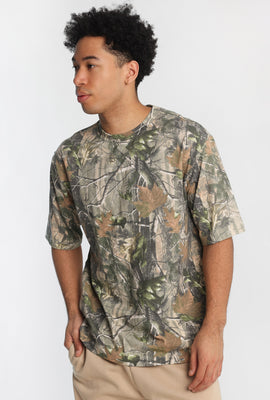 T-shirt surdimensionné imprimé camouflage arbres