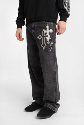Baggy Skater Embroidered Jeans