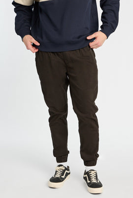 Jogger en sergé coupe slim