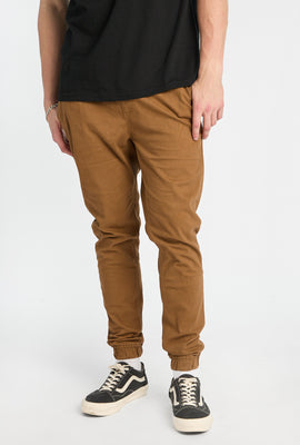 Jogger en sergé coupe slim