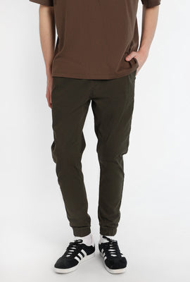 Jogger en sergé coupe slim