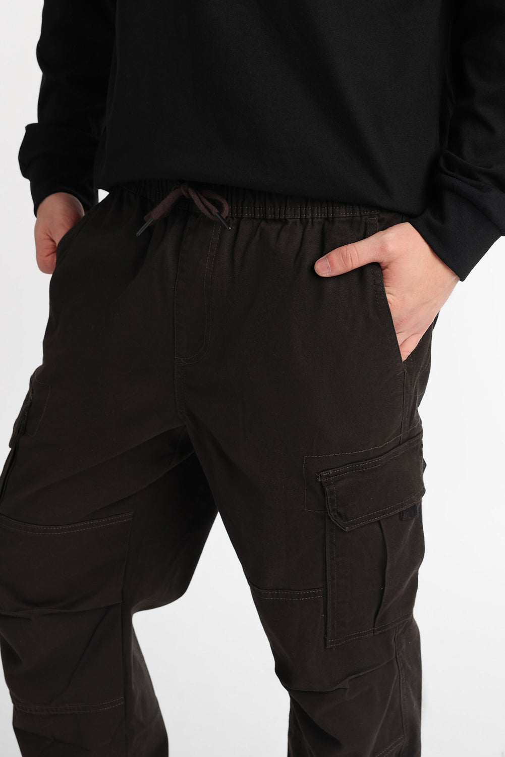 Pantalon cargo en sergé décontracté Pantalon cargo en sergé décontracté