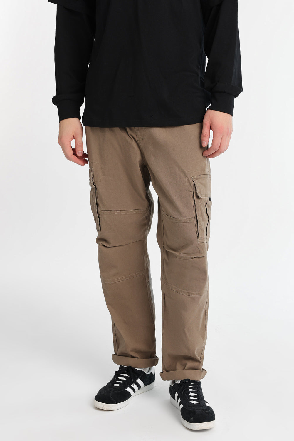 Pantalon cargo en sergé décontracté Pantalon cargo en sergé décontracté