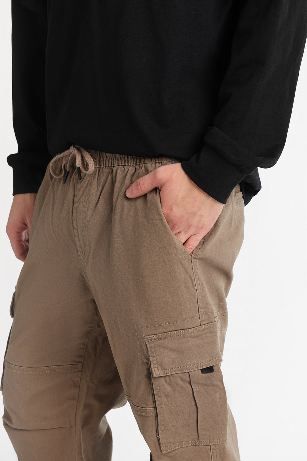 Pantalon cargo en sergé décontracté Pantalon cargo en sergé décontracté