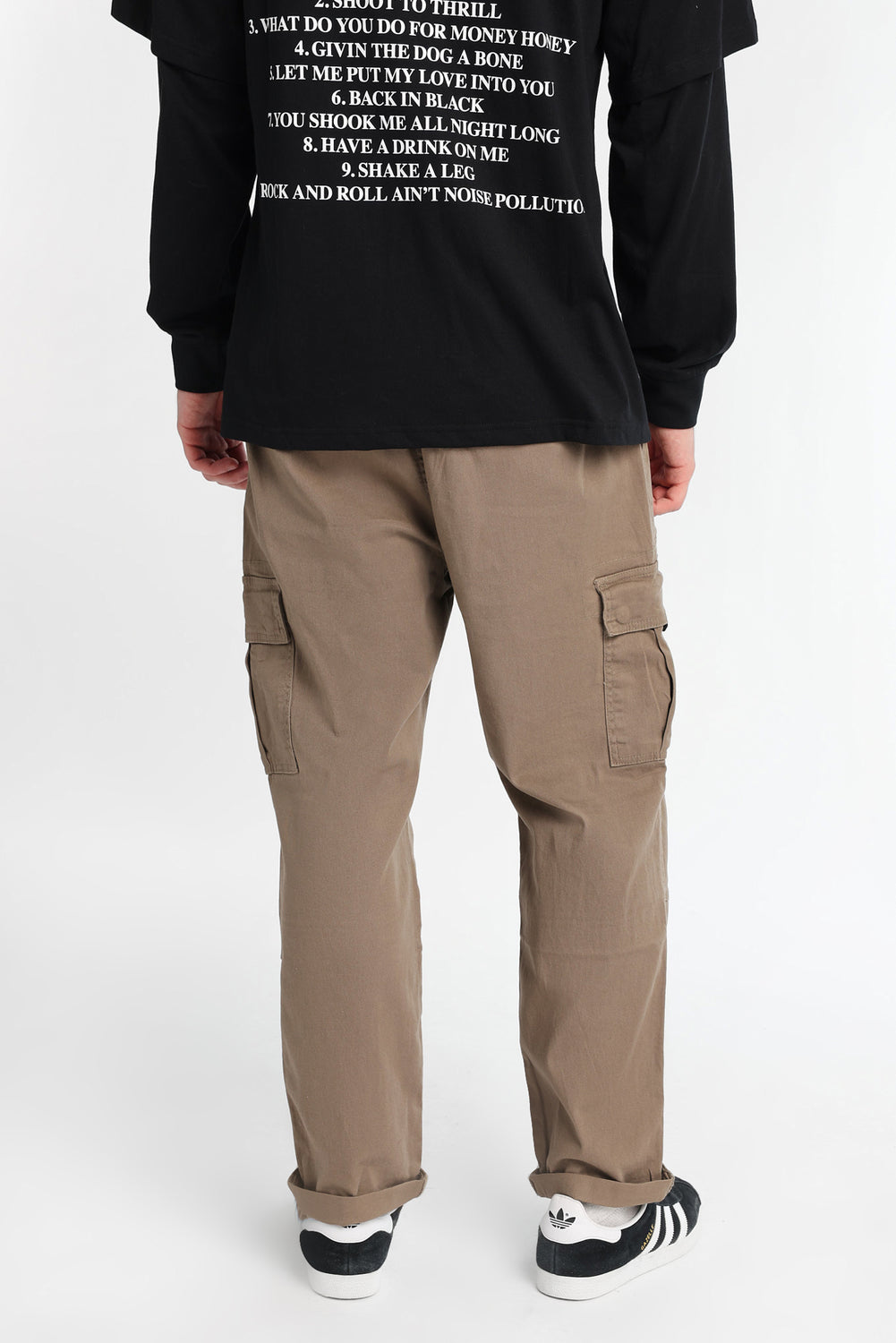 Pantalon cargo en sergé décontracté Pantalon cargo en sergé décontracté